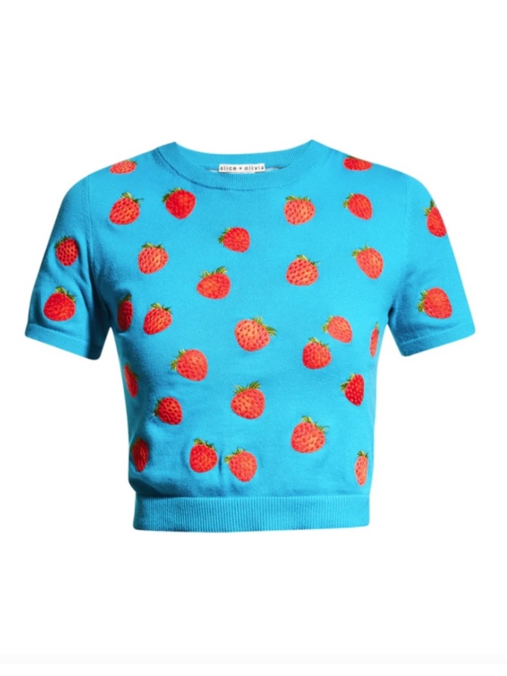 NWT! Alice and Olivia Ciara Embroidered Strawberry Pullover Sweater - Picture 11 of 16